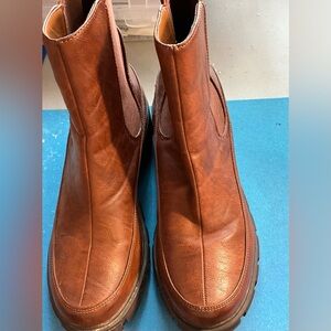 Brown slip on boots